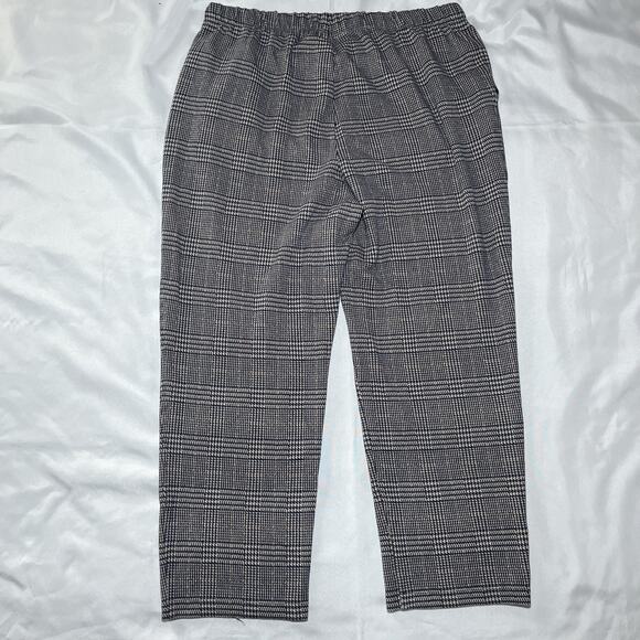 Lands End Pants Women Size XL Blue Houndstooth Sport Knit High Rise Pull On Soft - Picture 7 of 8